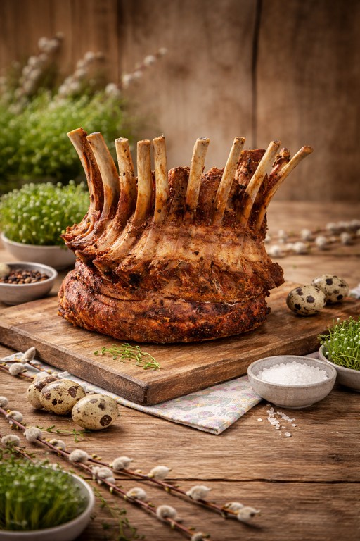 Korona – pieczony schab z żeber 2.5-3kg (Królewski Przysmak Świąt)